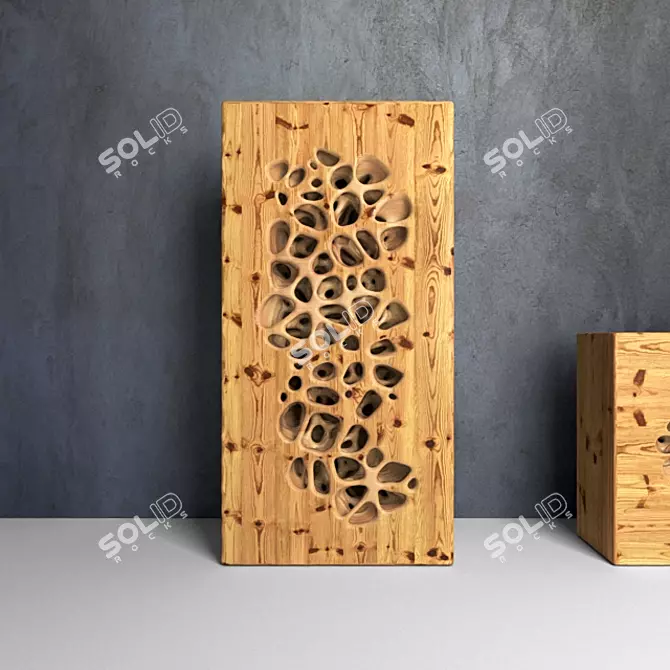 Elegant Woodflow Sculpture 3D model image 1