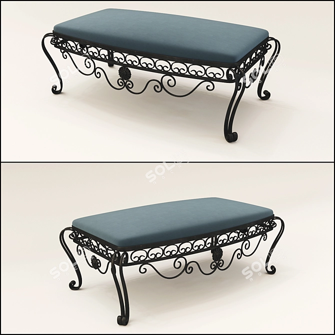 Elegance in Iron: Forged Bench 3D model image 1
