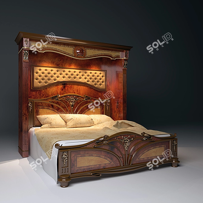 Elegant Modern Bed by Vilga 3D model image 1