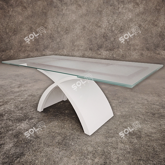 Minimalist White Dining Table 3D model image 1