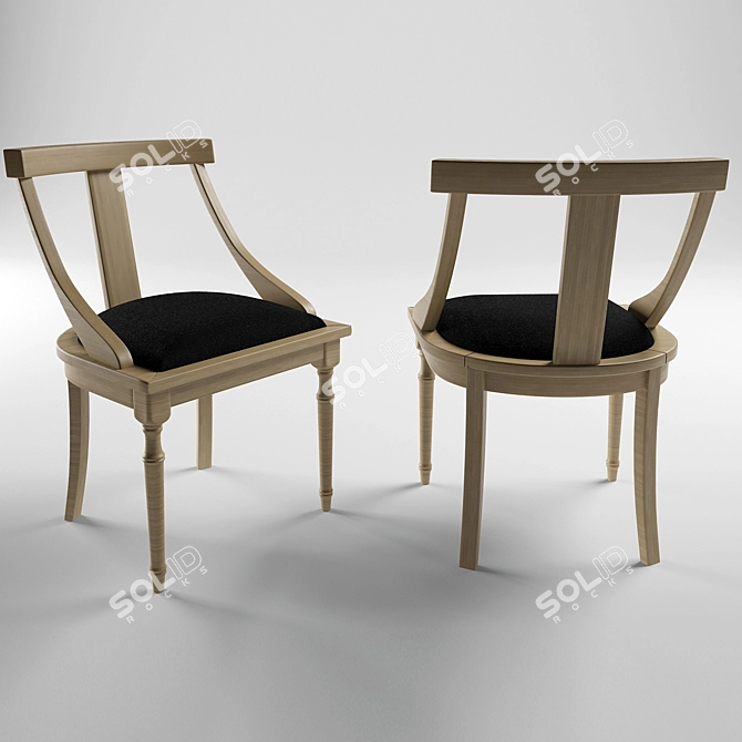 Elegant Classic Chair 3D model image 1