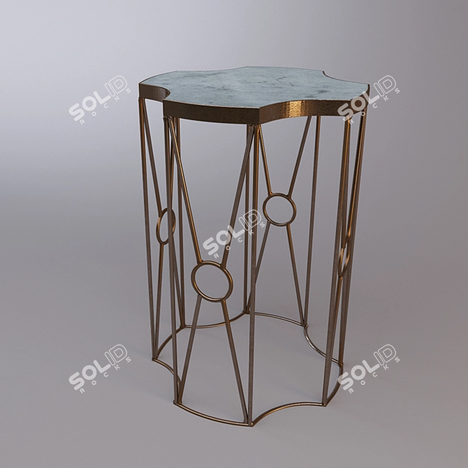 Brass Sun Side Table: Elevated Elegance 3D model image 1