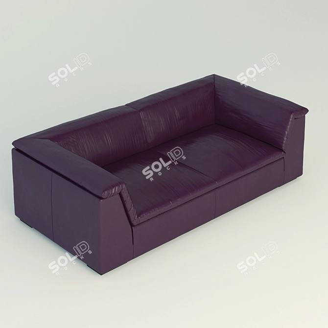 Luxury Italian Leather Sofa - Koinor Leggero 3D model image 1