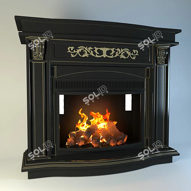 ALEX BAUMAN Raffaele Electric Fireplace 3D model image 1