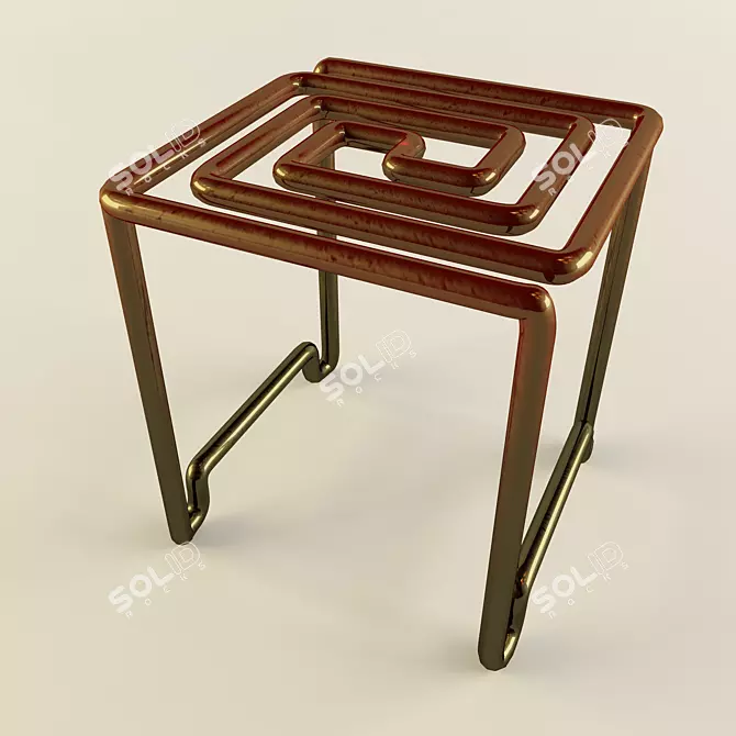 Title: Fired-Up Metal Stool 3D model image 2