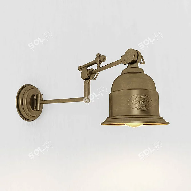Elegant Bronze Marina Wall Sconce 3D model image 1