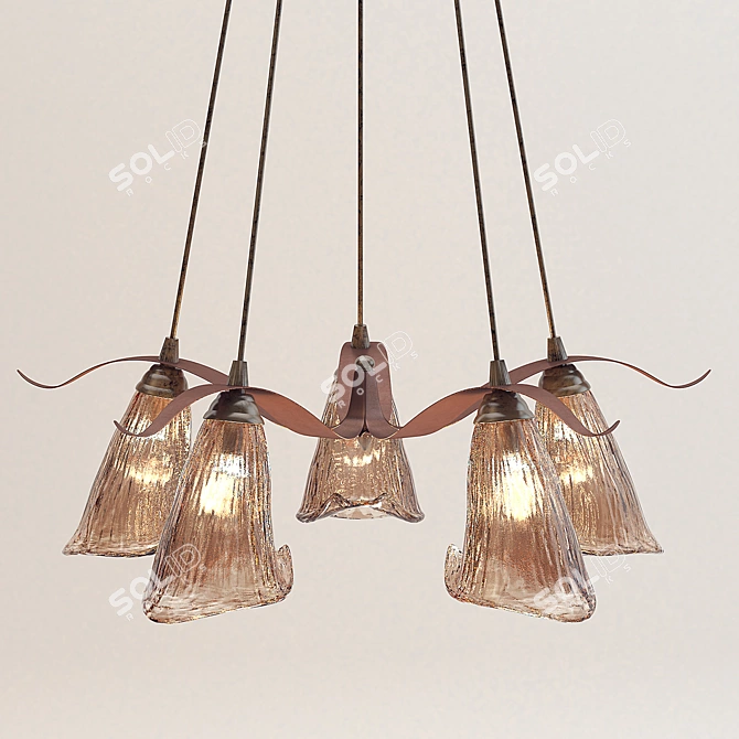 Elegant Multi-Light Pendant 3D model image 1