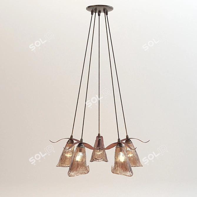 Elegant Multi-Light Pendant 3D model image 2