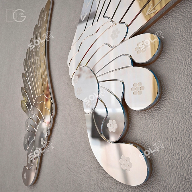 Reflective Wings: A Miraculous Accent 3D model image 2