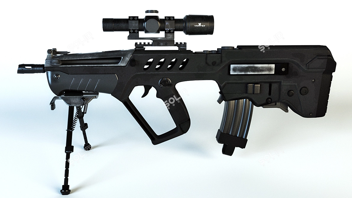 High-Powered TAR-21 Assault Rifle 3D model image 1