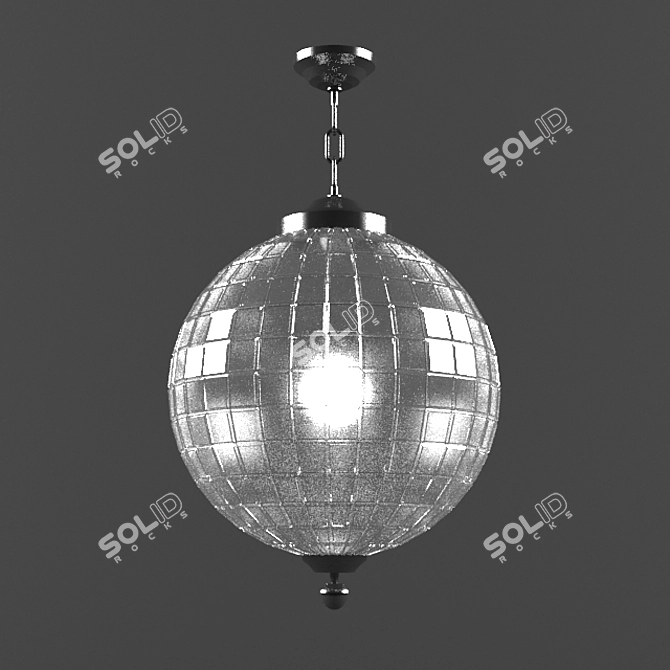 Glass Globe Chandelier 3D model image 1