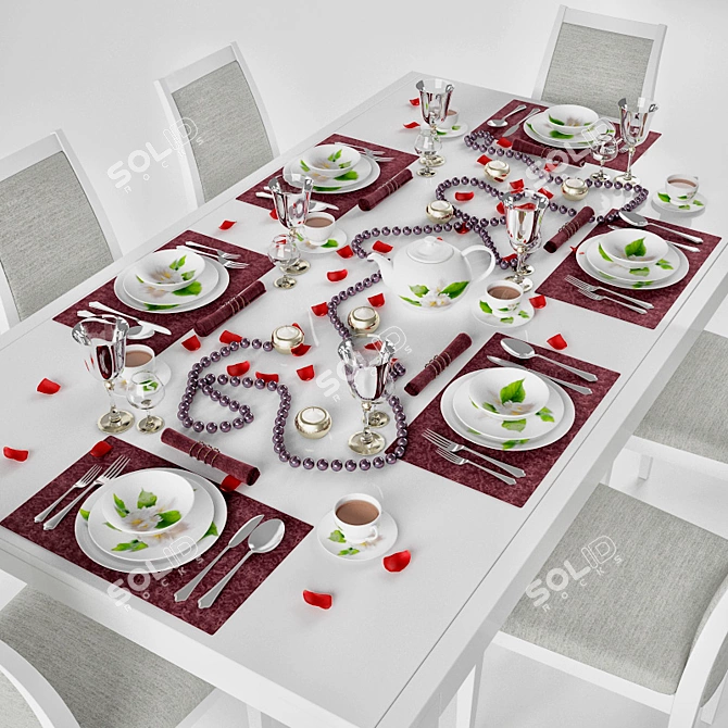 Elegant Table Setting 3D model image 2