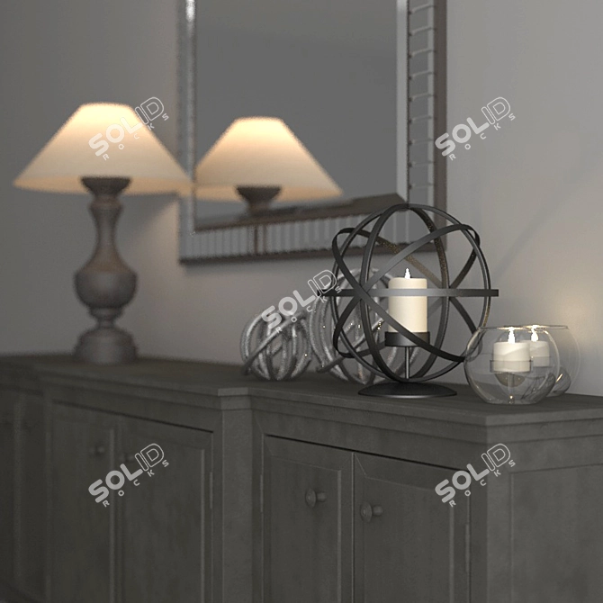 Zinc Media Console - Elegant Decor 3D model image 2