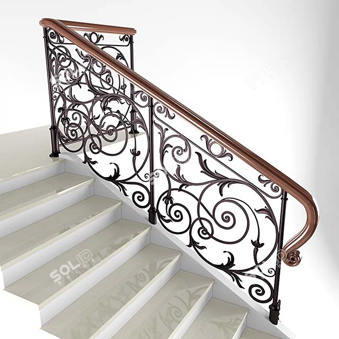 Elegant Staircase for Timeless Charm 3D model image 2