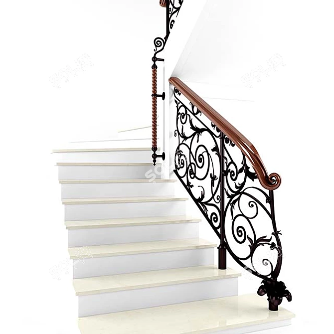 Elegant Staircase for Timeless Charm 3D model image 3