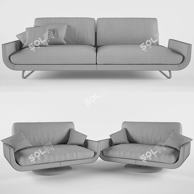 ComfortMax Sofa 3D model image 3