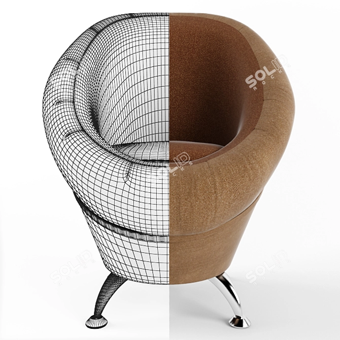 Compact Stylish Lounge Chair 3D model image 2
