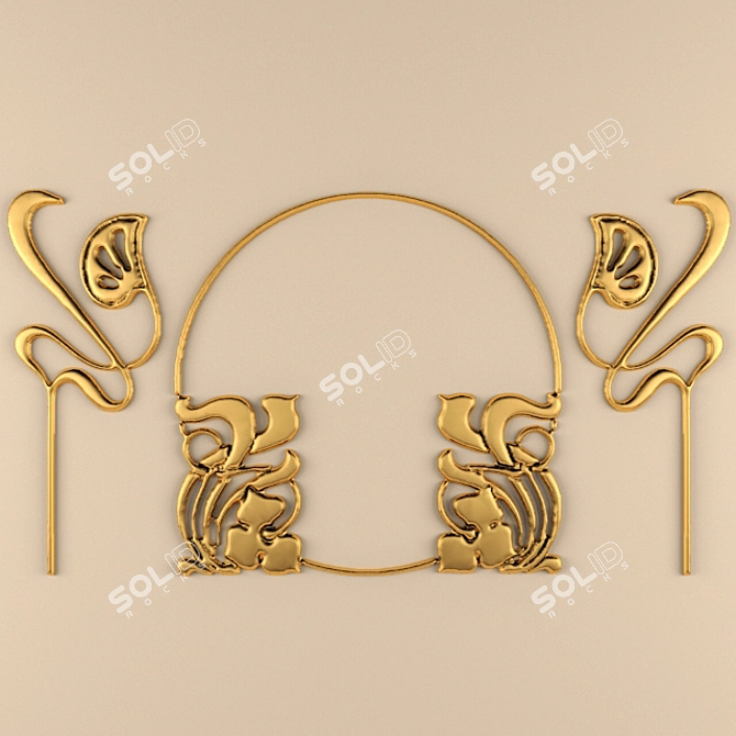 Elegant Stucco Nouveau 3D model image 1