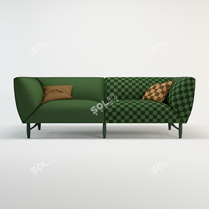 Comfortable and Stylish High Arm Sofa 3D model image 2