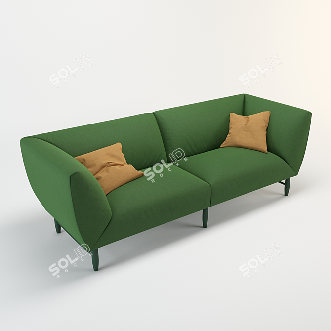Comfortable and Stylish High Arm Sofa 3D model image 3
