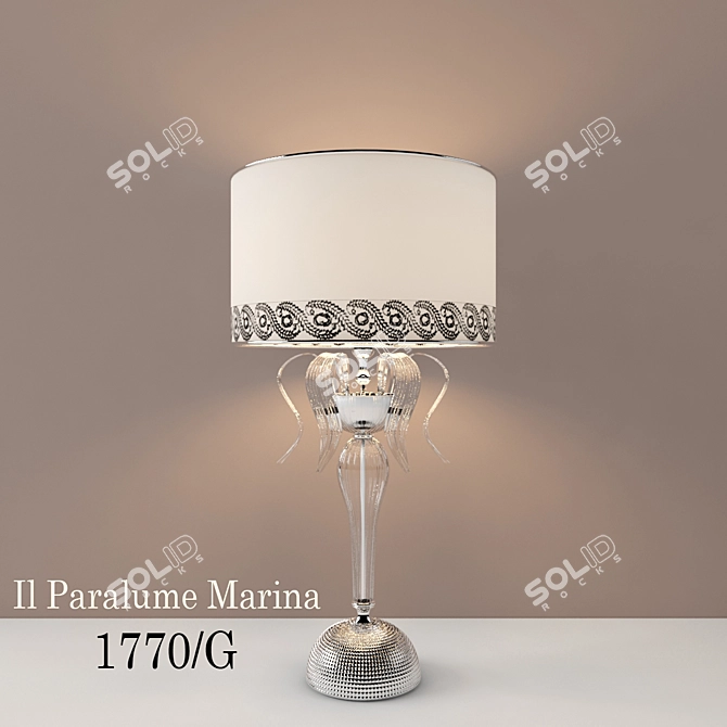 Italian Handcrafted Floral Table Lamp 3D model image 1