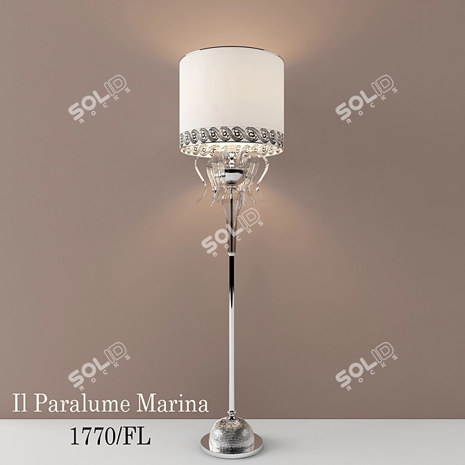 Handcrafted Murano Glass and Swarovski Crystal Floor Lamp 3D model image 1