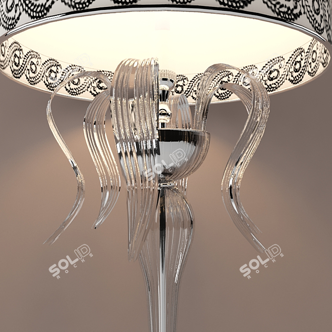 Handcrafted Murano Glass and Swarovski Crystal Floor Lamp 3D model image 3