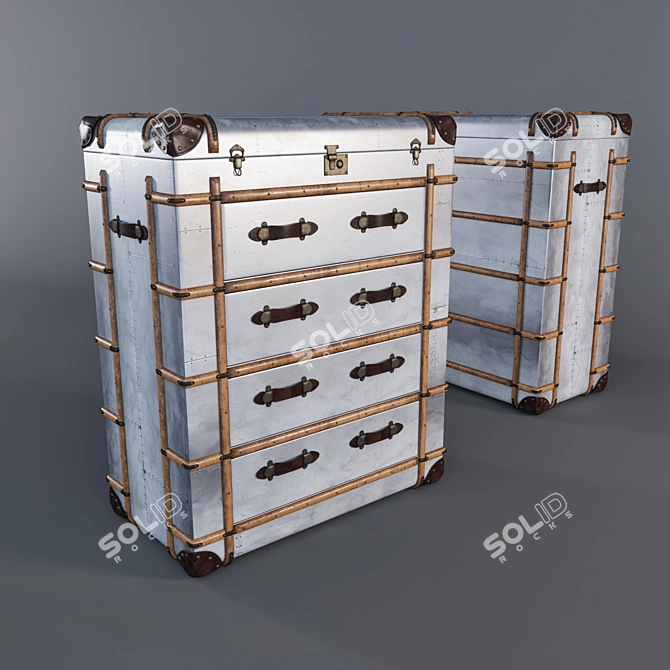 Industrial Steel Chest 3D model image 1