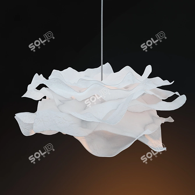 Soothing Origami-inspired Paper Lamp 3D model image 2