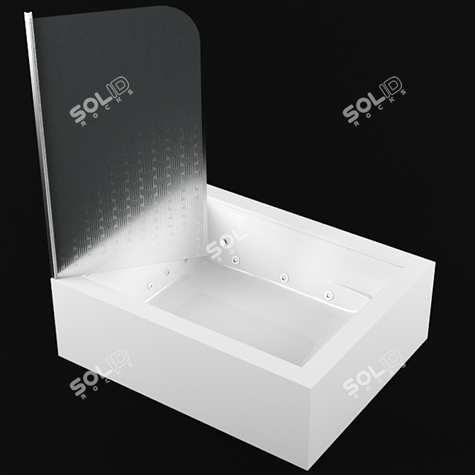 Custom Hydro-Massage Bathtub 3D model image 1