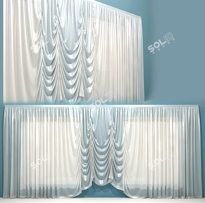 Delicate Tulle: Elegance in Layers 3D model image 1