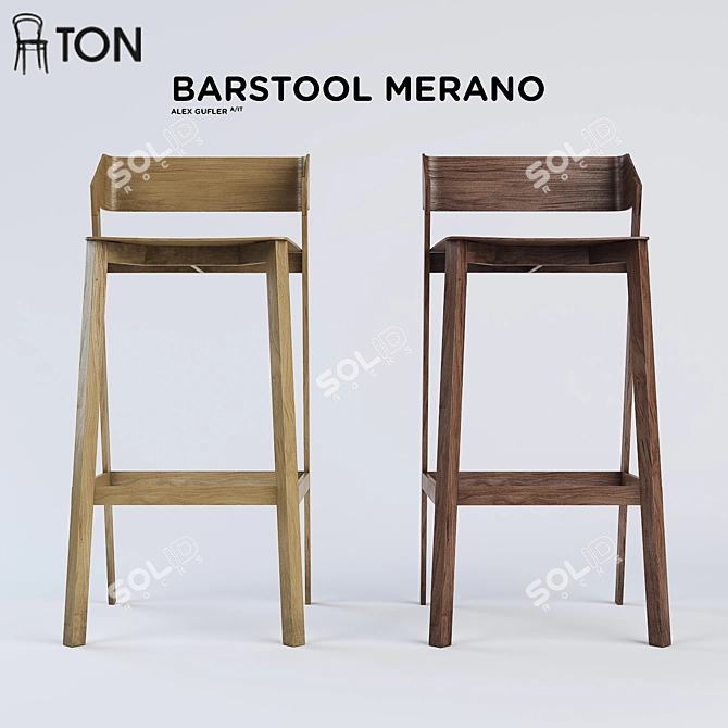 Modern Merano Barstool: Stylish and Elegant 3D model image 1