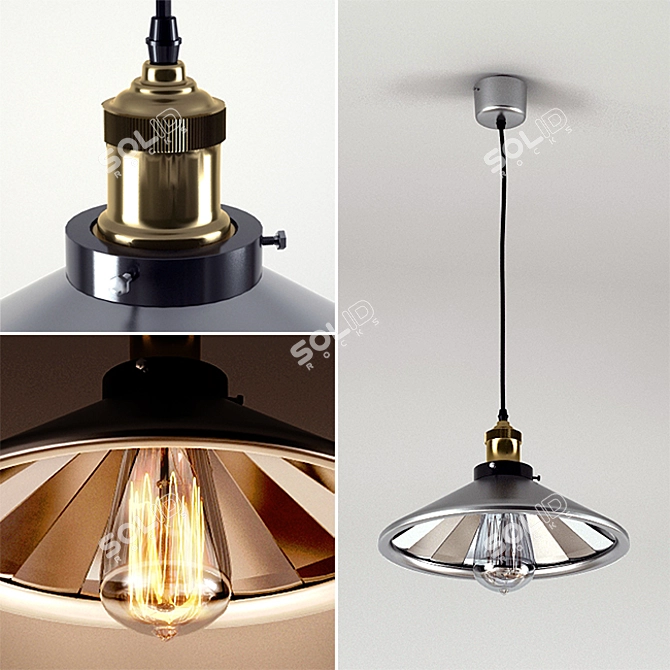 Sleek Pod Pendant Light 3D model image 1