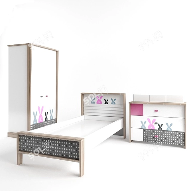 Title: Chilek Kids Bed 3D model image 1