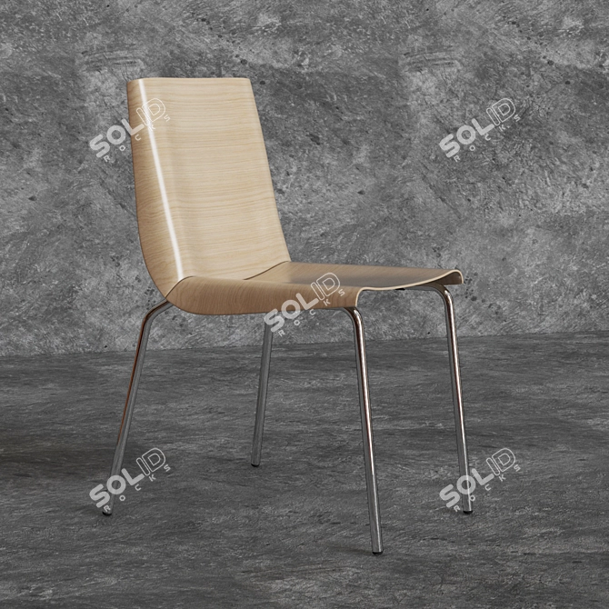 Modern Plank Millefoglie Chair 3D model image 1