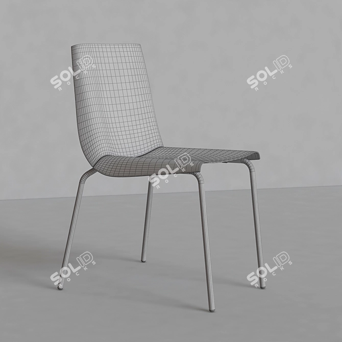 Modern Plank Millefoglie Chair 3D model image 3