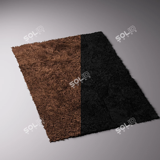 Versatile Brown/Black Carpet: 200x300cm 3D model image 1