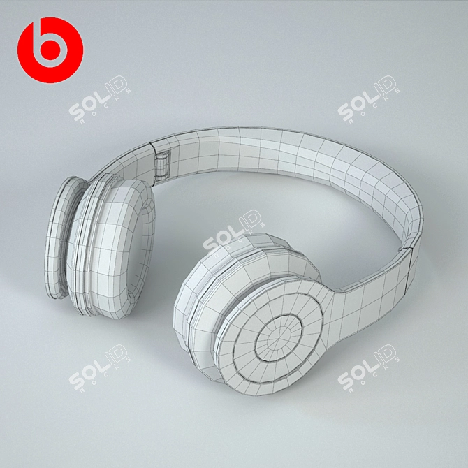 Title: HD Sound, Sleek Style: Monster Beats Solo 3D model image 3