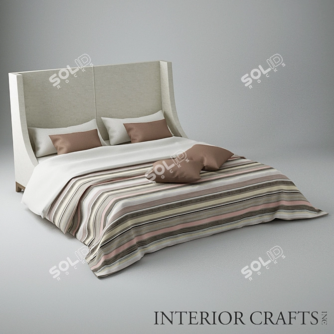 Luxury Bed Set: Interior Crafts 3D model image 1