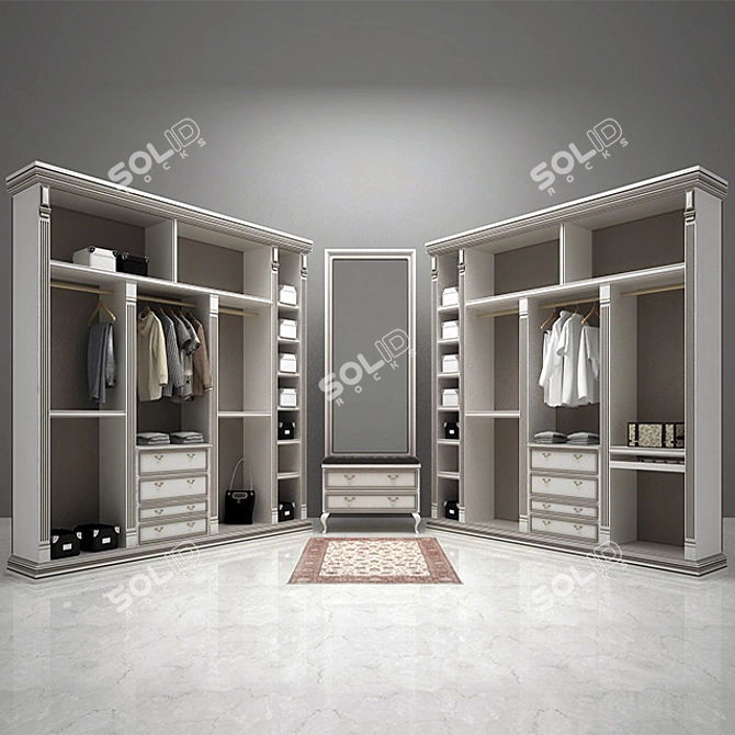 Classic Dressing Room Cabinet 3D model image 1