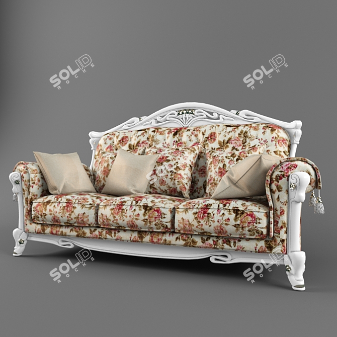 Elegant 3-Seater Carpenter Sofa 3D model image 1