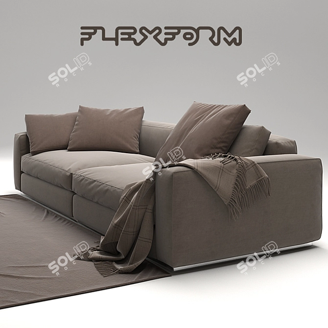 Elegant Flexform Sofa: Beauty in Simplicity 3D model image 1
