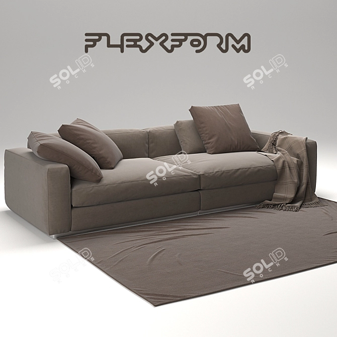 Elegant Flexform Sofa: Beauty in Simplicity 3D model image 3