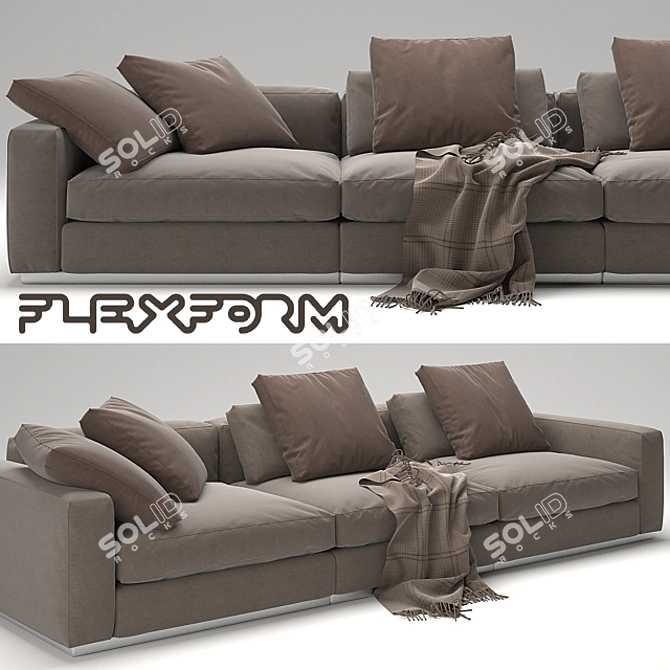 Elegant Flexform Sofa: Beauty in Every Detail 3D model image 1