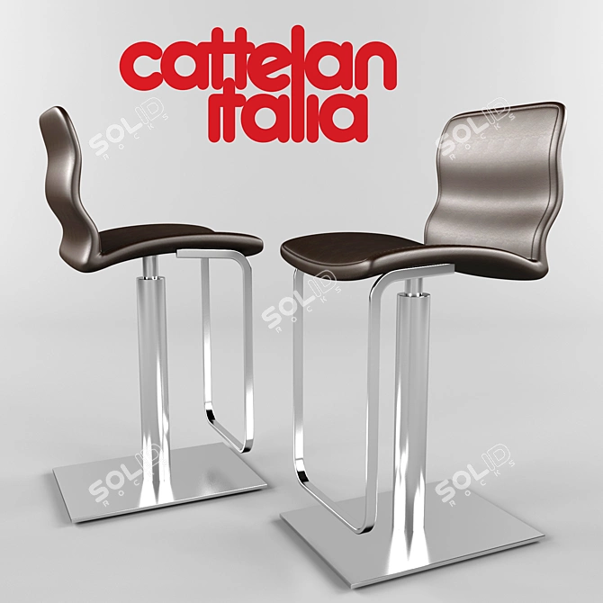 Modern Adjustable Height Barstool 3D model image 1