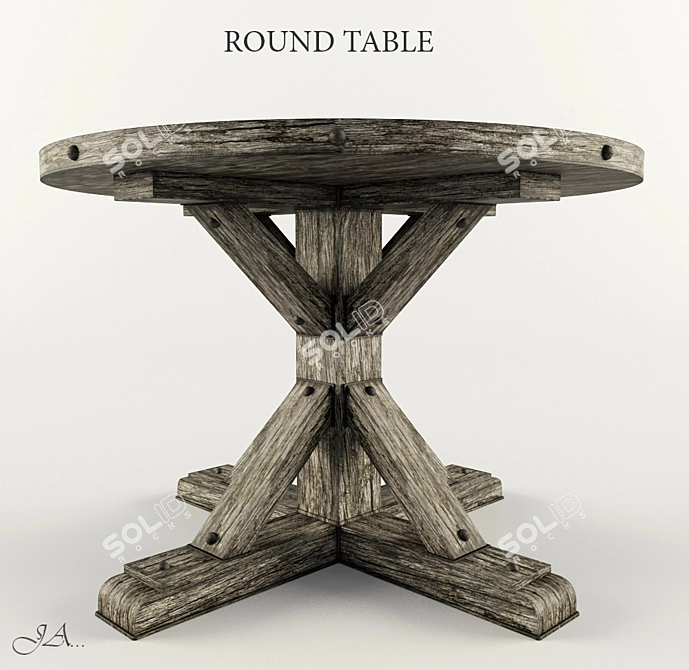 Title: Versatile Round Table - Three Colors, with FBX File 3D model image 1