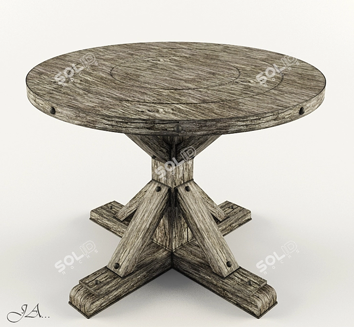 Title: Versatile Round Table - Three Colors, with FBX File 3D model image 2