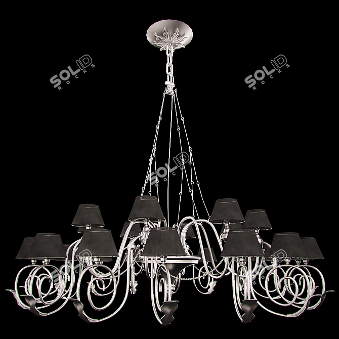 Title: Elegant Murano Glass Chandelier 3D model image 1