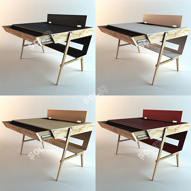 Sleek Sova Polyarc Table 3D model image 2