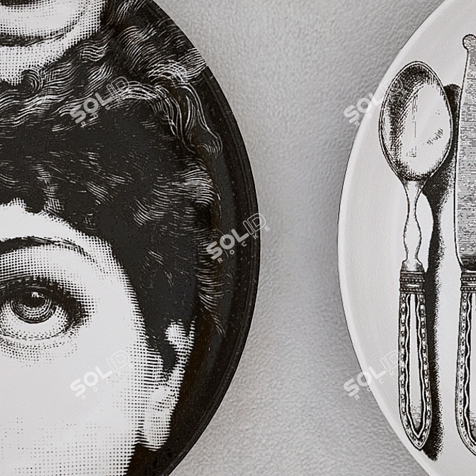 Artful Plates: Fornasetti's Masterpieces 3D model image 2